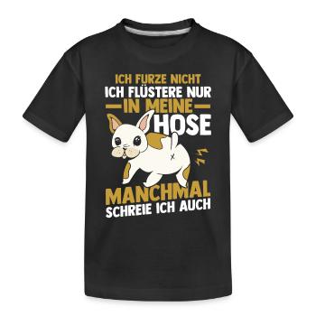 Ich Furze Nicht Hund - Kinder Premium Bio T-Shirt - Schwarz - Vorne