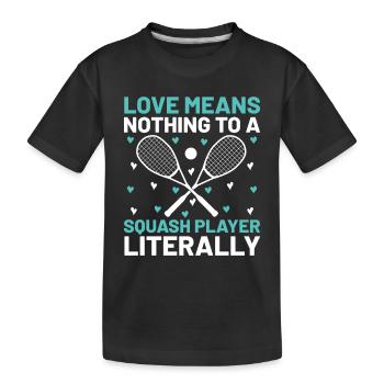 Joueur de squash Joueur de squash Joueur de tennis Raquetball Spor - T-shirt bio Premium Enfant - noir - Devant