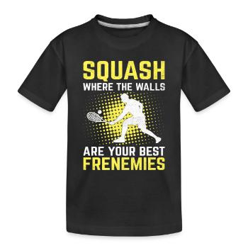 Squashspieler Squash-Tennisspieler Raquetball-Spor - Kinder Premium Bio T-Shirt - Schwarz - Vorne