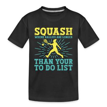 Squashspieler Squash-Tennisspieler Raquetball-Spor - Kinder Premium Bio T-Shirt - Schwarz - Vorne