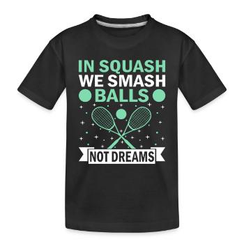 Squashspieler Squash-Tennisspieler Raquetball-Spor - Kinder Premium Bio T-Shirt - Schwarz - Vorne