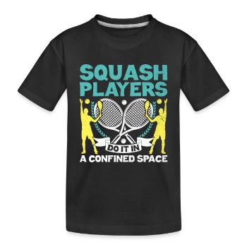 Squashspieler Squash-Tennisspieler Raquetball-Spor - Kinder Premium Bio T-Shirt - Schwarz - Vorne