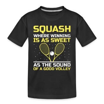 Joueur de squash Joueur de squash Joueur de tennis Raquetball Spor - T-shirt bio Premium Enfant - noir - Devant