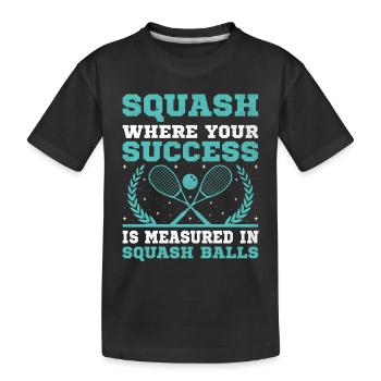 Joueur de squash Joueur de squash Joueur de tennis Raquetball Spor - T-shirt bio Premium Enfant - noir - Devant