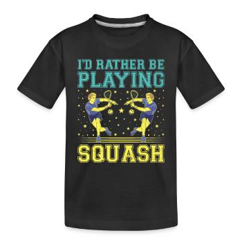 Joueur de squash Joueur de squash Joueur de tennis Raquetball Spor - T-shirt bio Premium Enfant - noir - Devant