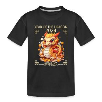 Year Of The Dragon Happy Chinese New Year 2024 - Kids' Premium Organic T-Shirt - black - Front