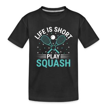 Squashspieler Squash-Tennisspieler Raquetball-Spor - Kinder Premium Bio T-Shirt - Schwarz - Vorne