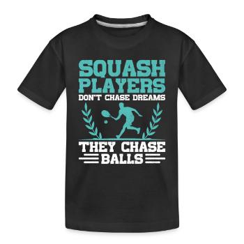 Joueur de squash Joueur de squash Joueur de tennis Raquetball Spor - T-shirt bio Premium Enfant - noir - Devant