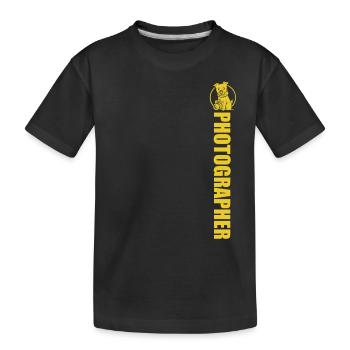 Landscape Photographer, Nature Photographer, Animal Photographer - Kids' Premium Organic T-Shirt - black - Front
