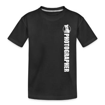 Landscape Photographer, Nature Photographer, Animal Photographer - Kids' Premium Organic T-Shirt - black - Front