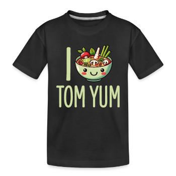 Tom Yum soupe enthousiaste Art - Cuisine thaïlandaise Unique - T-shirt bio Premium Enfant - noir - Devant