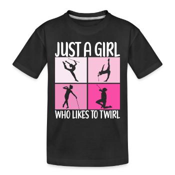 Majorette Gymnastics Majorettes Baton Twirling - Kids' Premium Organic T-Shirt - black - Front