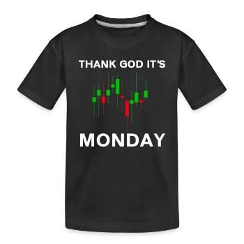 Dieu merci, c’est le jour du graphique boursier du lundi Marché boursier - T-shirt bio Premium Enfant - noir - Devant