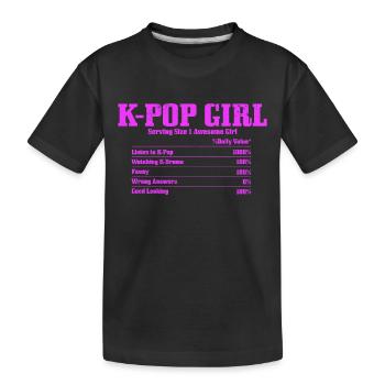 K-Pop Fan cadeau musique pop coréenne - T-shirt bio Premium Enfant - noir - Devant