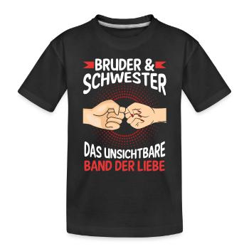 Geschwister Bruder und Schwester - Kinder Premium Bio T-Shirt - Schwarz - Vorne