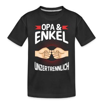 Großvater Opa und Enkel - Kinder Premium Bio T-Shirt - Schwarz - Vorne
