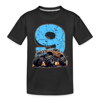 Monster Truck 9e cadeau d’anniversaire 9 ans garçon - T-shirt bio Premium Enfant - noir - Devant