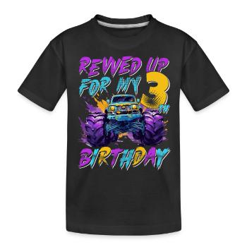 3ème cadeau d’anniversaire Monster Truck 3 ans garçon - T-shirt bio Premium Enfant - noir - Devant