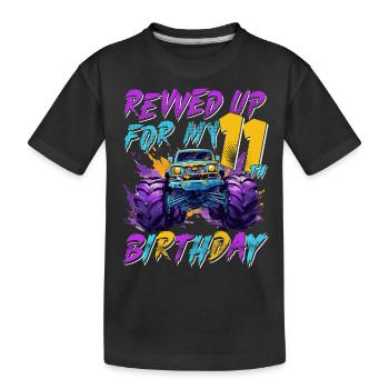 11th Birthday Gift Monster Truck 11 Years - Kids' Premium Organic T-Shirt - black - Front