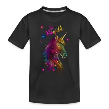 Licorne Mandala être magique - T-shirt bio Premium Enfant - noir - Devant