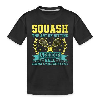 Squashspieler Squash-Tennisspieler Raquetball-Spor - Kinder Premium Bio T-Shirt - Schwarz - Vorne