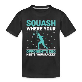 Joueur de squash Joueur de squash Joueur de tennis Raquetball Spor - T-shirt bio Premium Enfant - noir - Devant