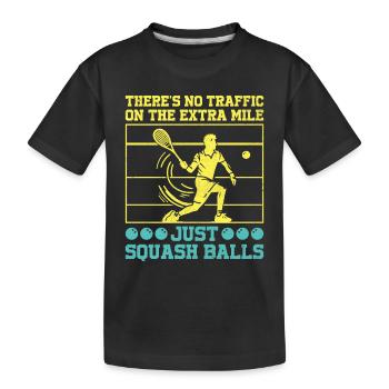 Squashspieler Squash-Tennisspieler Raquetball-Spor - Kinder Premium Bio T-Shirt - Schwarz - Vorne