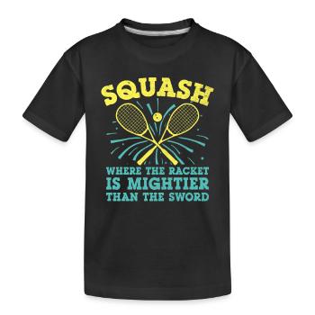 Joueur de squash Joueur de squash Joueur de tennis Raquetball Spor - T-shirt bio Premium Enfant - noir - Devant