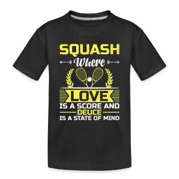 Squashspieler Squash-Tennisspieler Raquetball-Spor - Kinder Premium Bio T-Shirt - Schwarz - Vorne