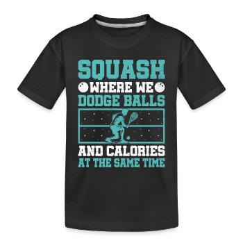 Squashspieler Squash-Tennisspieler Raquetball-Spor - Kinder Premium Bio T-Shirt - Schwarz - Vorne