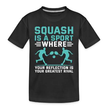 Joueur de squash Joueur de squash Joueur de tennis Raquetball Spor - T-shirt bio Premium Enfant - noir - Devant