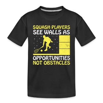 Squashspieler Squash-Tennisspieler Raquetball-Spor - Kinder Premium Bio T-Shirt - Schwarz - Vorne