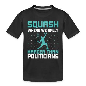 Joueur de squash Joueur de squash Joueur de tennis Raquetball Spor - T-shirt bio Premium Enfant - noir - Devant
