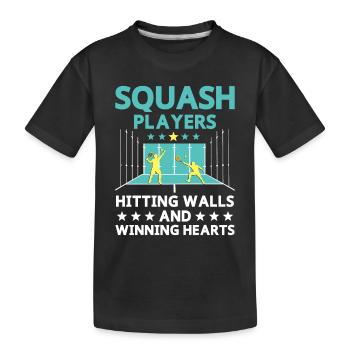 Squashspieler Squash-Tennisspieler Raquetball-Spor - Kinder Premium Bio T-Shirt - Schwarz - Vorne