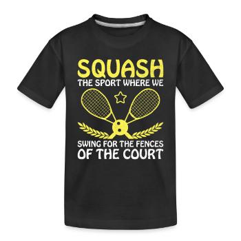 Squashspieler Squash-Tennisspieler Raquetball-Spor - Kinder Premium Bio T-Shirt - Schwarz - Vorne