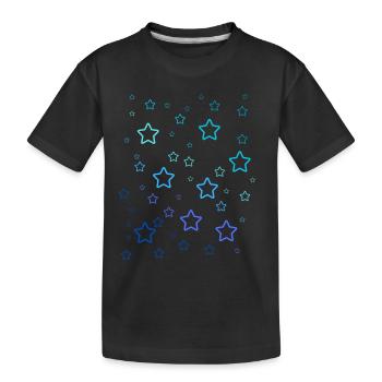 Regenbogen-Sterne - Kinder Premium Bio T-Shirt - Schwarz - Vorne
