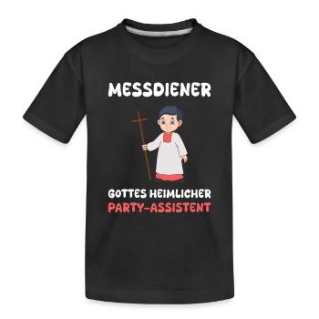 Ministrant Messdienerin Messdiener - Kinder Premium Bio T-Shirt - Schwarz - Vorne