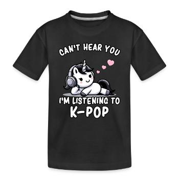 K-Pop KPop Korean Music Unicorn - Kids' Premium Organic T-Shirt - black - Front
