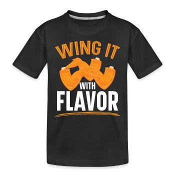 Buffalo Wings Foodie American Food Chicken - Kids' Premium Organic T-Shirt - black - Front