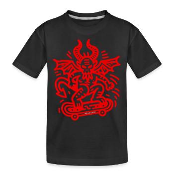 Devil Red - Kids' Premium Organic T-Shirt - black - Front