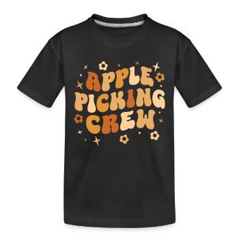 Apfelpflücke Erntezeit Crew Apfelpflücken - Kinder Premium Bio T-Shirt - Schwarz - Vorne