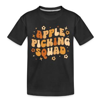 Apfelpflücke Erntezeit Crew Apfelpflücken - Kinder Premium Bio T-Shirt - Schwarz - Vorne