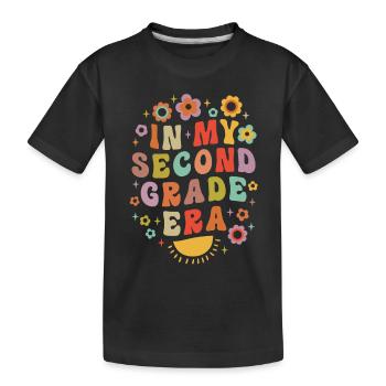 In meiner zweiten Klasse Ära 2. Klasse groovy Vintage - Kinder Premium Bio T-Shirt - Schwarz - Vorne
