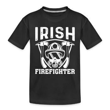 Irish firefighter - Kids' Premium Organic T-Shirt - black - Front