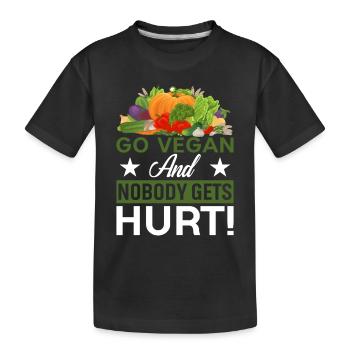 Werde Veganer Und Niemand Wird Verletzt! - Kinder Premium Bio T-Shirt - Schwarz - Vorne