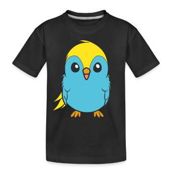 Cute little parakeet - Kids' Premium Organic T-Shirt - black - Front