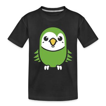 Cute little parakeet - Kids' Premium Organic T-Shirt - black - Front