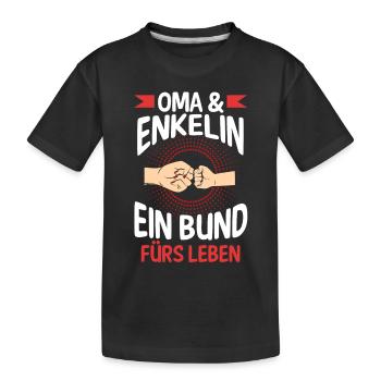 Oma Großmutter und Enkelin - Kinder Premium Bio T-Shirt - Schwarz - Vorne