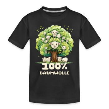 Lustiges Wortspiel; 100 % Baumwolle - Kinder Premium Bio T-Shirt - Schwarz - Vorne