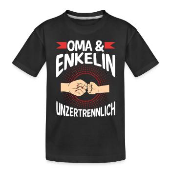 Oma Großmutter und Enkelin - Kinder Premium Bio T-Shirt - Schwarz - Vorne